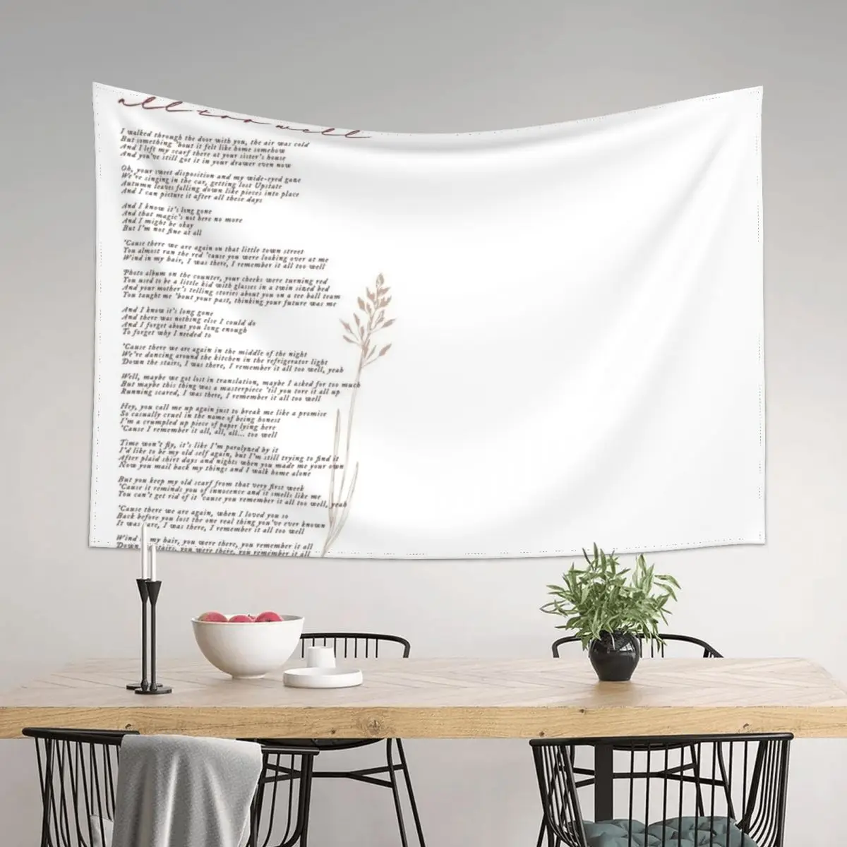 

all too well lyric Tapestry Room Design Bedrooms Decor Home Decorations Tapestry