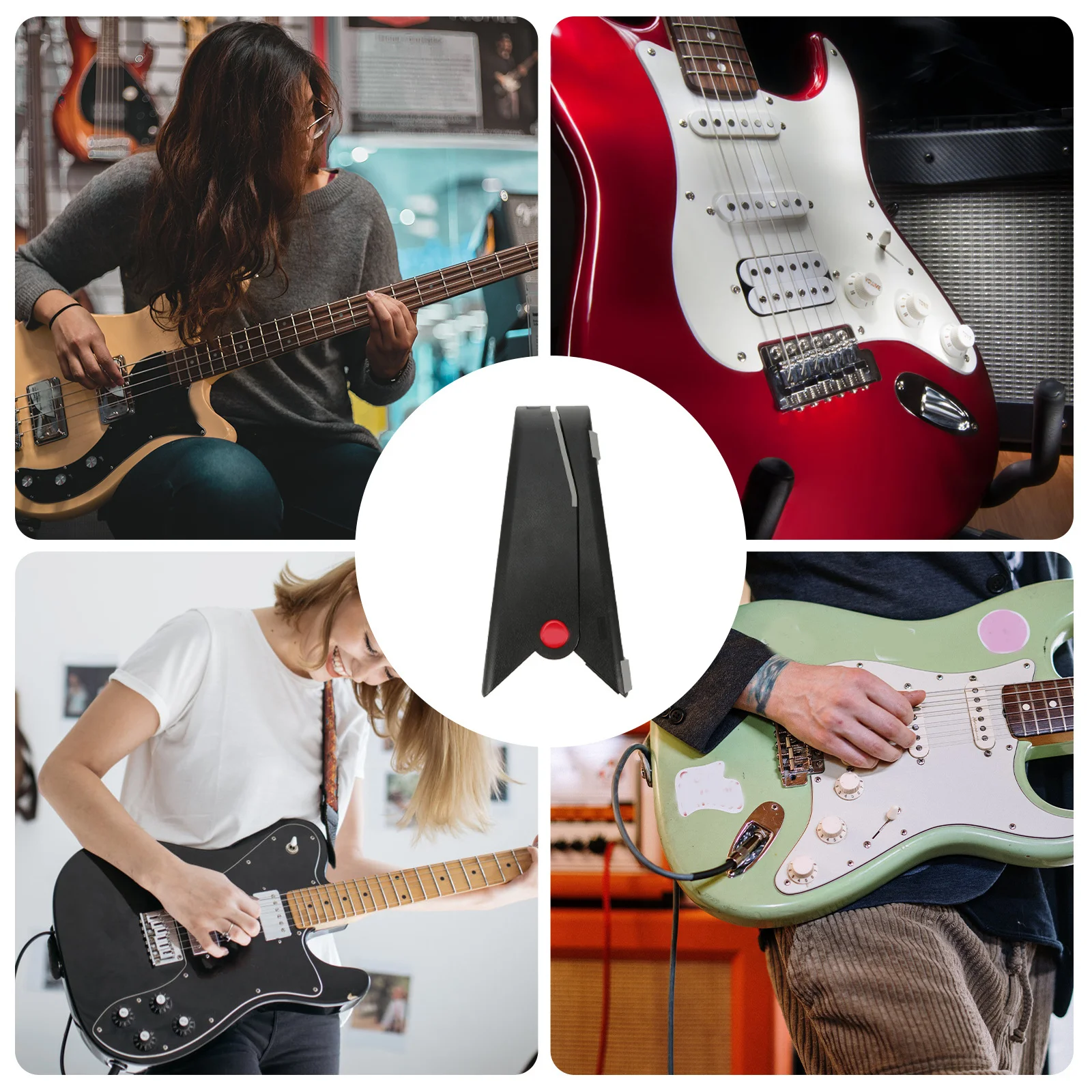 

Guitar Stand Foldable Thickened Rack With Silicone Sleeves Non-Slip Bass Support For Electric Folk Guitar Instrument