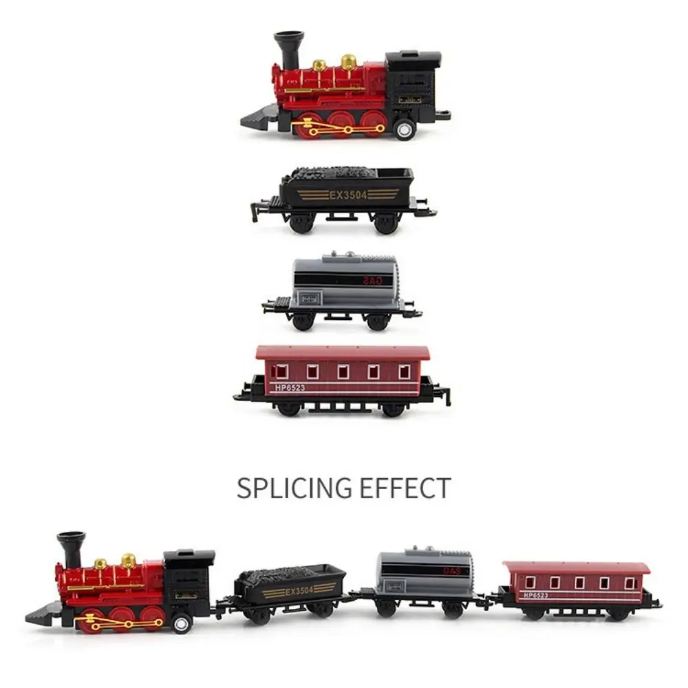 

Diecast 1:60 Retro Steam Train Model Pull-back Miniature Pull Back Model Train Alloy Headstock Inertia Simulation Train