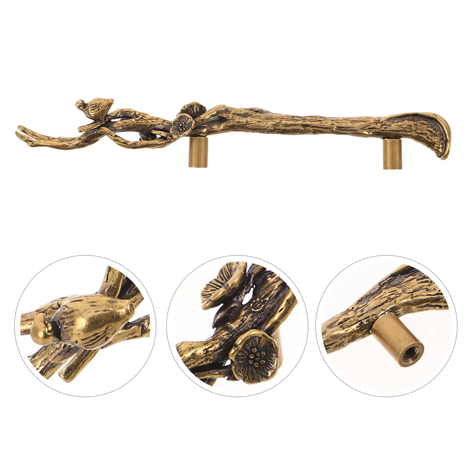 

Decorative Brass Pull Handle Magpie Plum Blossom Branch Bird On Branch Design Knob For Dresser Drawer Cabinet Cupboard Hardware