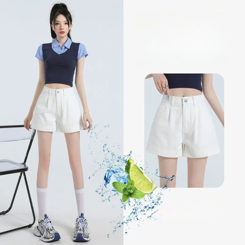 

Brand Clothing Women’s Fashion Casual Denim Shorts Bottoms 2026 New Comfortable Loose Fit Trendy Short Streetwear Daily Wear