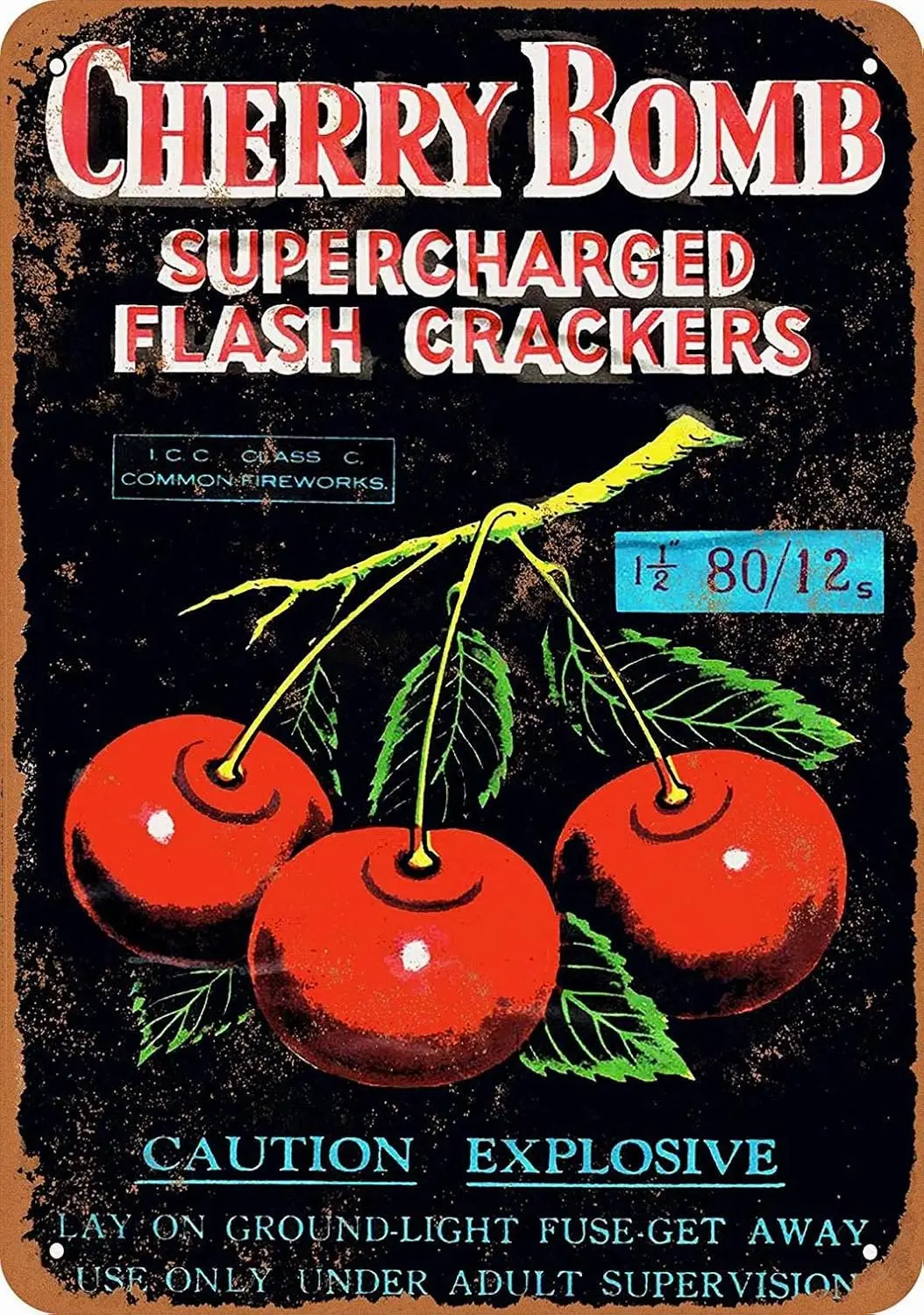 Metal Sign - Cherry Bomb Supercharged Firecrackers - Vintage Wall Decor Art-aluminum sign