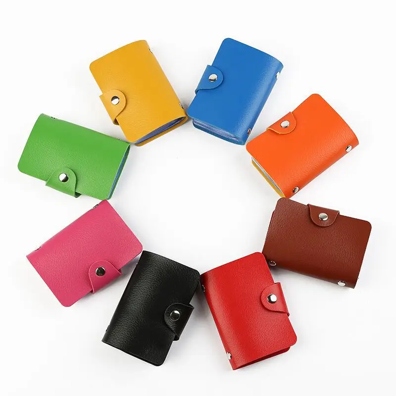 

24 Bits Credit Card Holder Business Bank Card Pocket PU Large Capacity Card Cash Storage Clip Organizer Case ID Holder Pouch