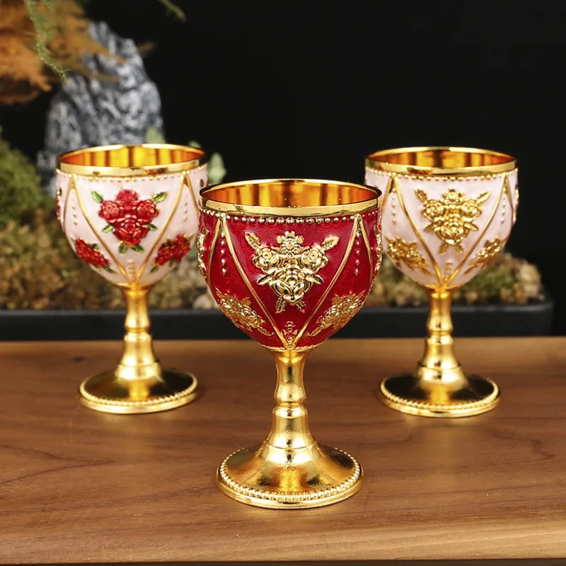 One cup high-end 30ml Baijiu cup creative home retro metal glass Baijiu wine glass