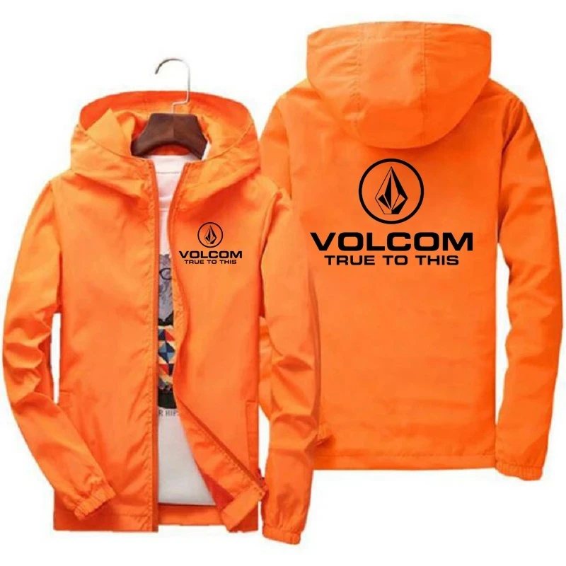 

VOLCOM men's high-quality outdoor sun, rain, and wind protection, sports mountain hoodie, windproof and fashionable, casual, aut