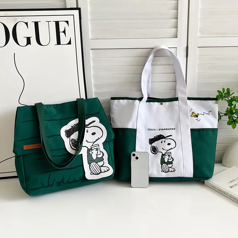 

Холщовая сумка на плечо Snoopy, новая женская сумка, большая вместительная студенческая учебная сумка