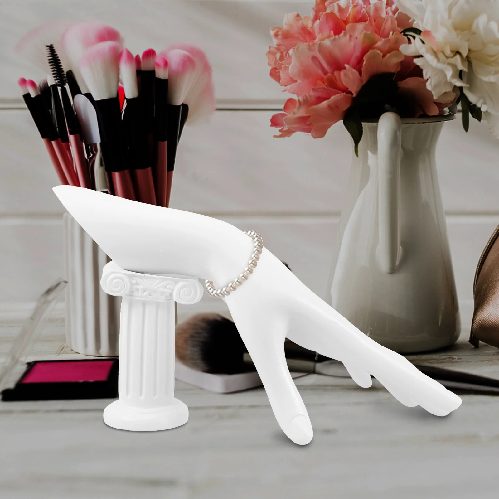 

Hand Model Jewelry Holder Ring Desktop Necklace Stand Manual Resin Compact Bracelet
