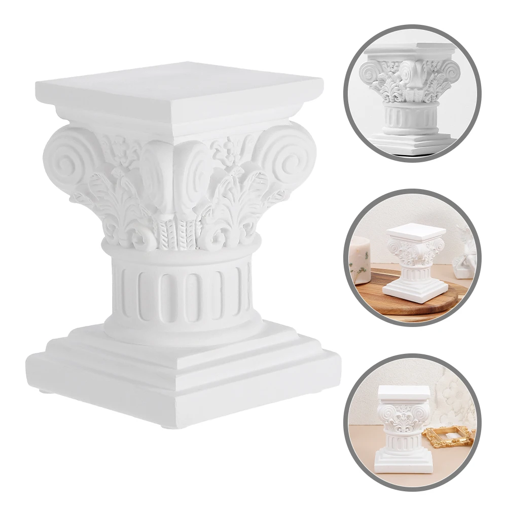 

2pcs Mini Roman Column Small Resin Holder For Wedding Christmas Party Table Decoration Vintage Greek Statue Design,