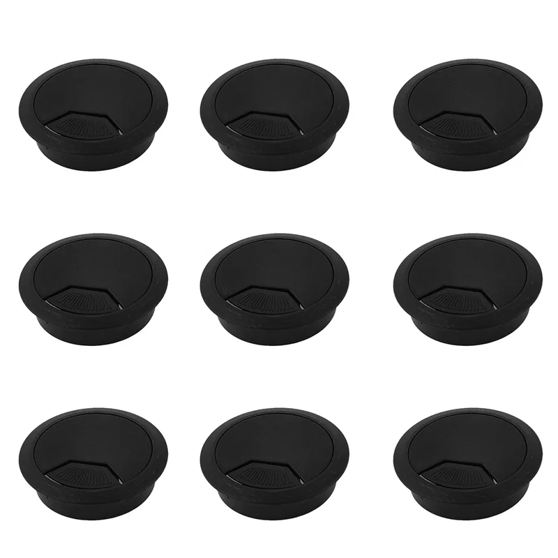 

ABUI-60Mm Computer Desk Table Grommet Cable Port Wire Hole Cover 9 Pcs