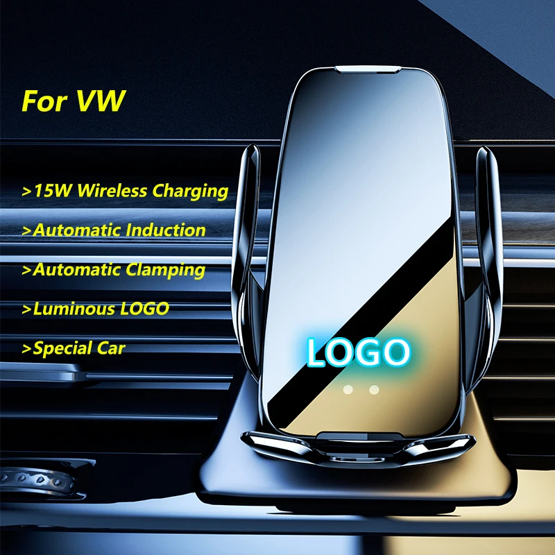 

For VW CC Polo ID3 ID4 ID6 Bora Santana 15W Mobile Phone QI Wireless Charging Holder In Car Air Vent Mount Bracket Fast Charging