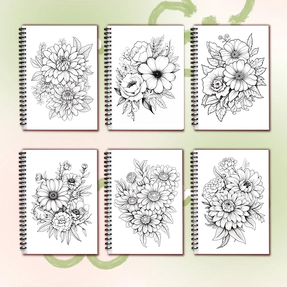 Women\'s Spiral Colouring Book - 30 Sheet Adult Colouring Book, 11.2x 8.3inch, 100gsm Thick Paper, Drawing Book, Gift of Recovery