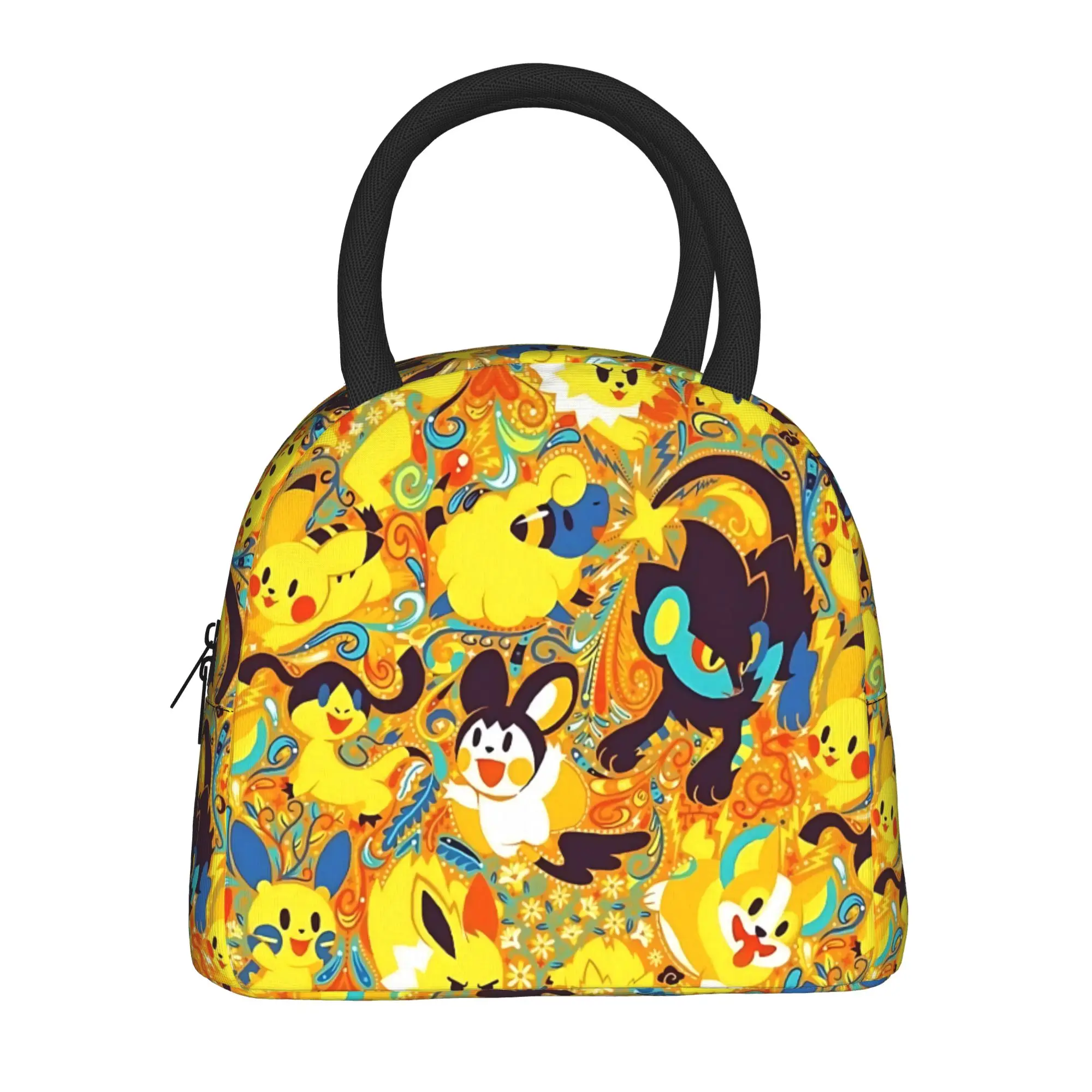Cartoon Pokemon Theme Handbag Insulated Lunch Bag Ice Pack Rice Bag  bolsa Student Bento Lunch Handbag Insulation