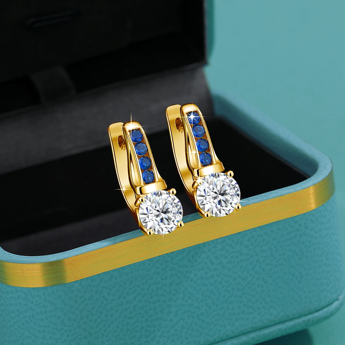 Zertifizierte D-Farbe VVS1 2ct 8mm Moissanit-Diamant-Ohrringe für Damen 100% Sterlingsilber Hochwertiger Hochzeitsschmuck Neu – Detail 2