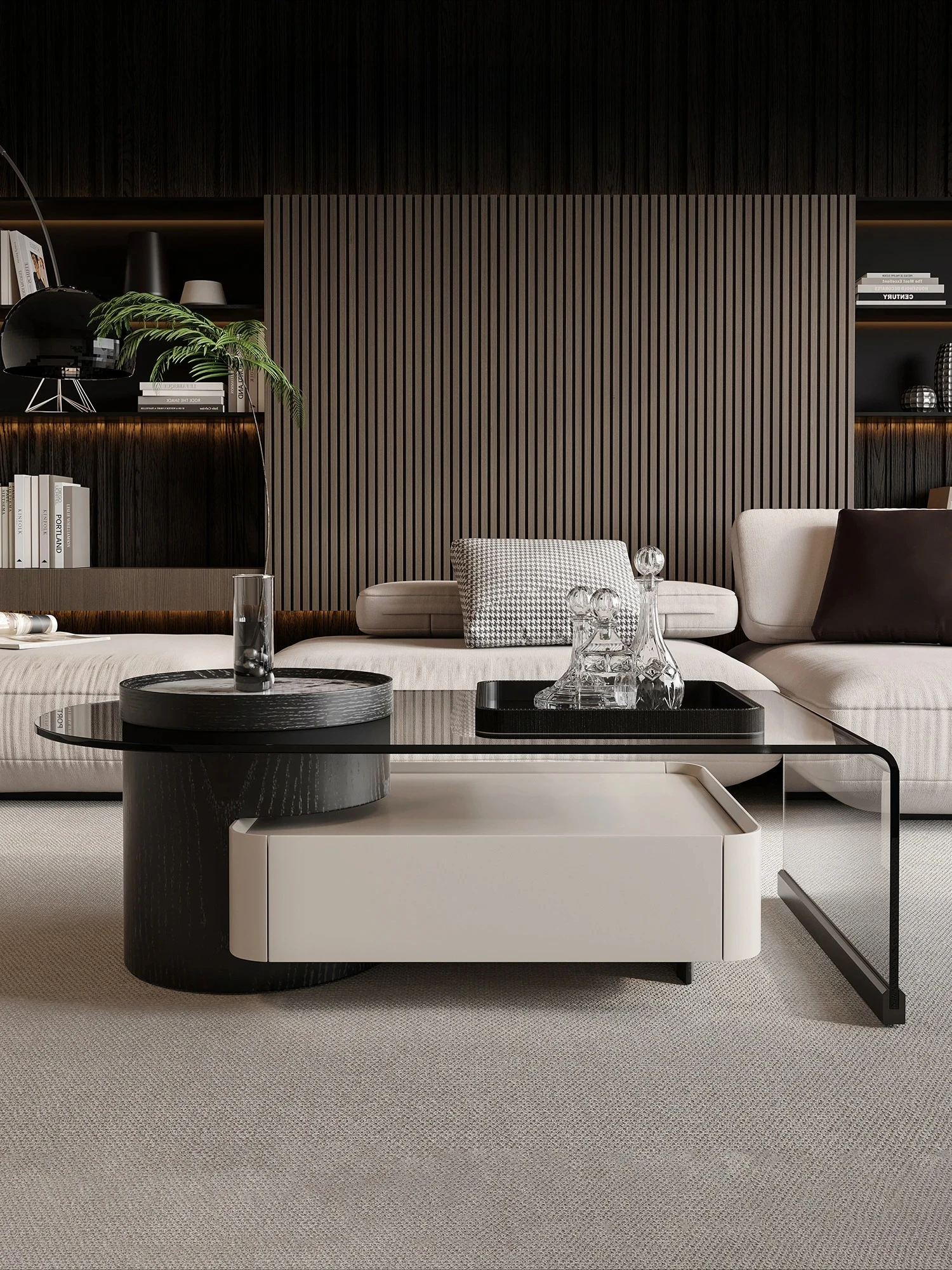 Premium minimalist retractable coffee table small apartment living room home