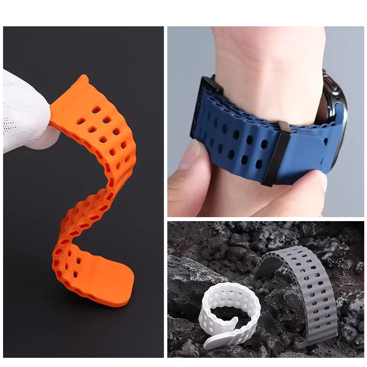 حزام بلونين لساعة Redmi 5 سوار معصم من السيليكون لساعة Redmi Watch 4 Xiaomi Mi Band 8/9 Pro سوار رياضي Correa قابل للتنفس
