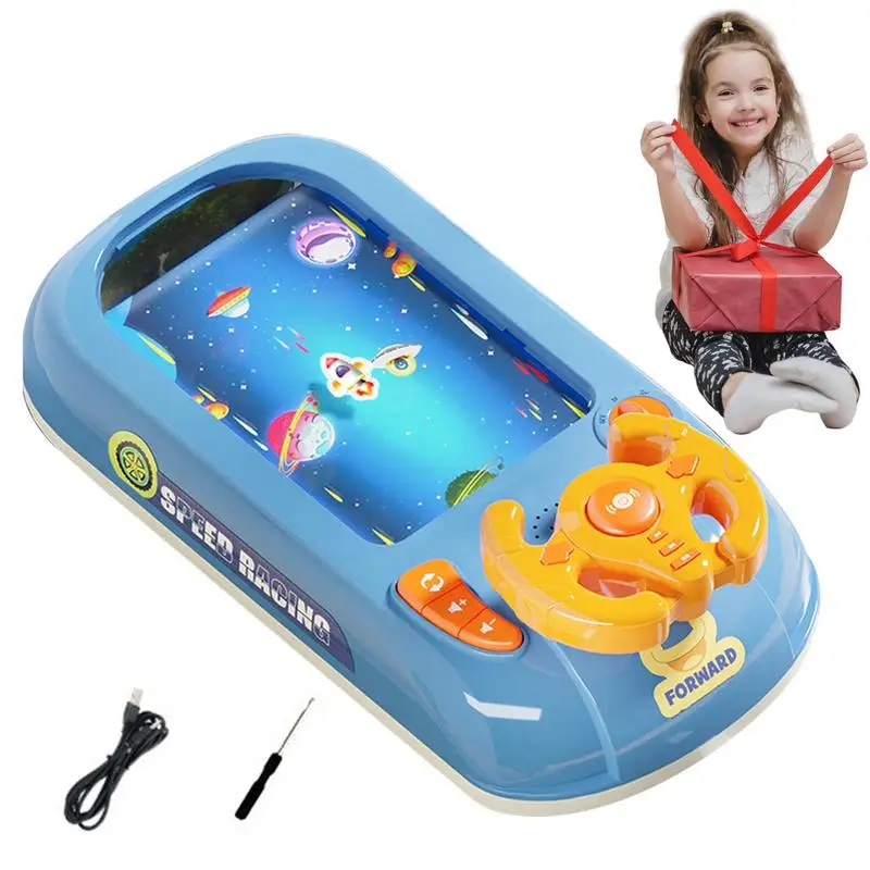 Volant de voiture jouet pour enfants, simulateur de conduite de simulation, jouets musicaux multifonctions, voiture de course, anniversaire