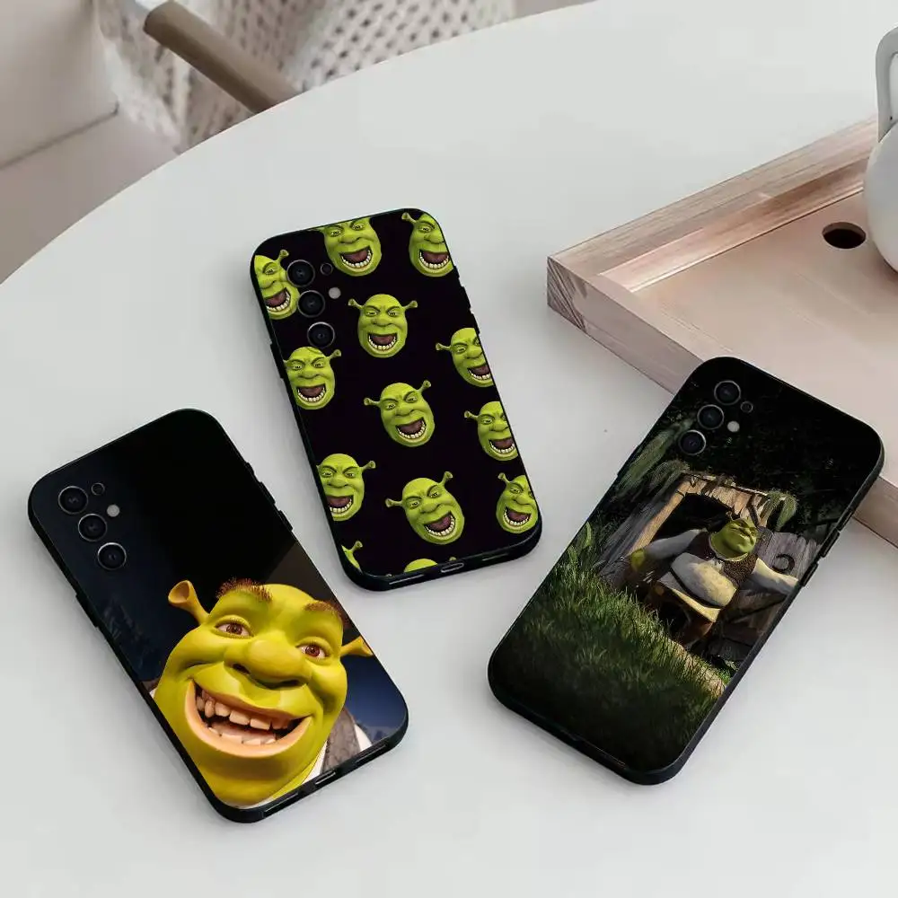 

Cute S-Shrek Phone Case For Samsung S25,S24,S21,S22,S23,S30,Ultra,S20,Plus,Fe,Soft Silicone Black Cover