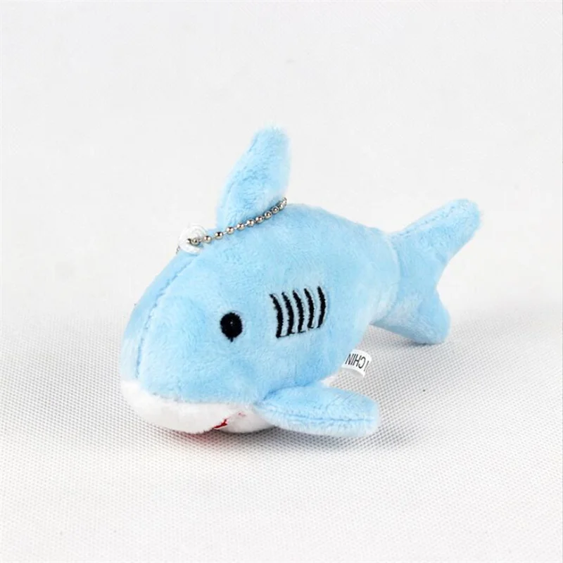 4Colors- Cute Plush Shark Toy Soft Stuffed Animal Key Chain For Birthday Gifts Doll Gift For Children 8CM