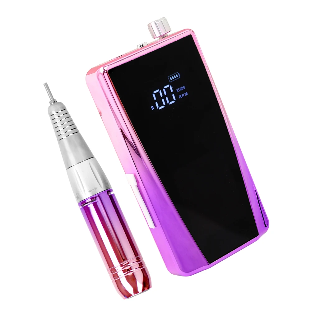 45W Szczotka węglowa do paznokci Narzędzie do zdobienia paznokci Profesjonalna wiertarka do paznokci 40000RPM Efile z Power Bank Clock Base Station