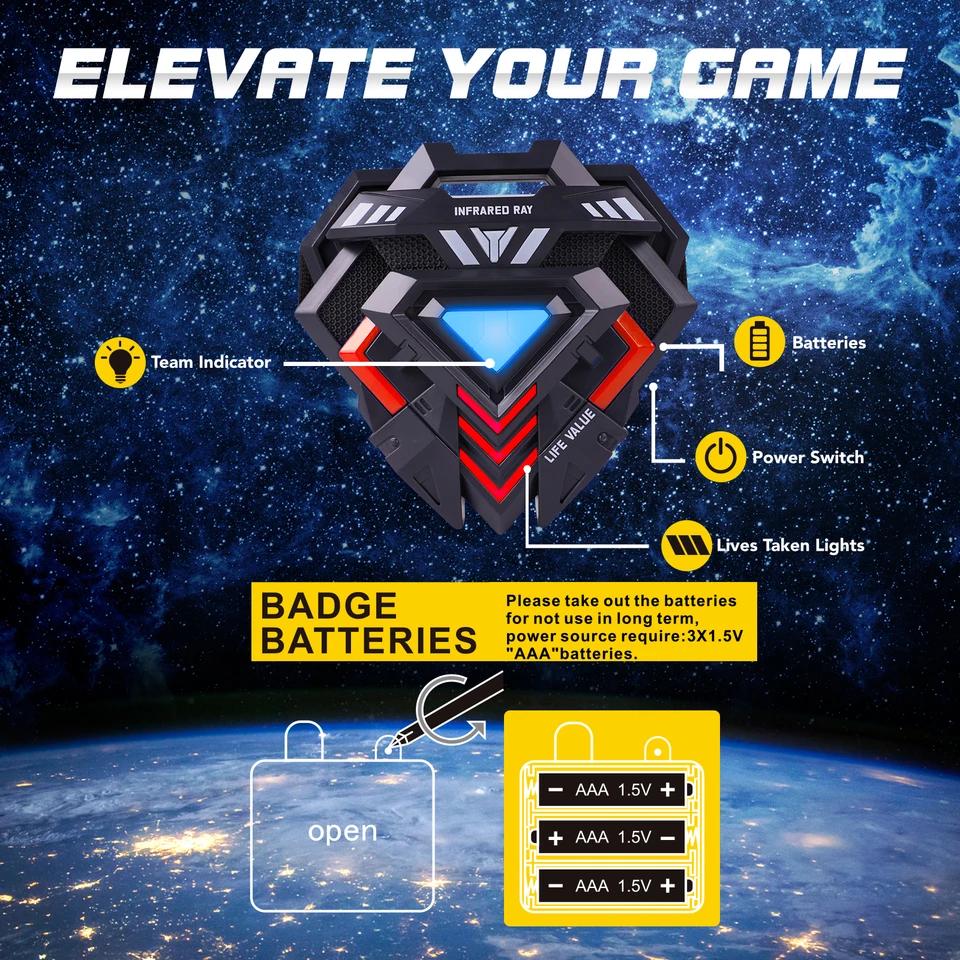 VATOS-Juego de pistola con etiqueta láser infrarroja con chalecos x4, juego de tiro láser multifunción para interior y exterior, regalos para niños, adolcent y adultos - AliExprs 26 VATOS-Juego de pistola con etiqueta láser infrarroja con chalecos x4, juego de tiro láser multifunción para interior y exterior, regalos para niños, adolcent y adultos - AliExprs 26