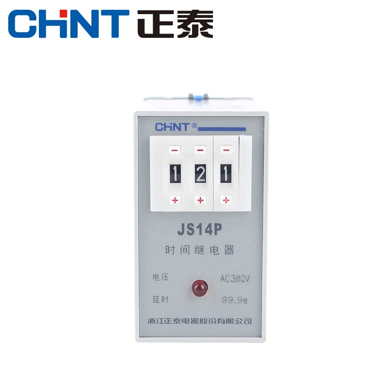 Genuine CHINT JS14P Adjustable Digital Time Delay Relay AC220V AC380V 9.9s 99s 99.9s 999s Din Rail Mount Timer