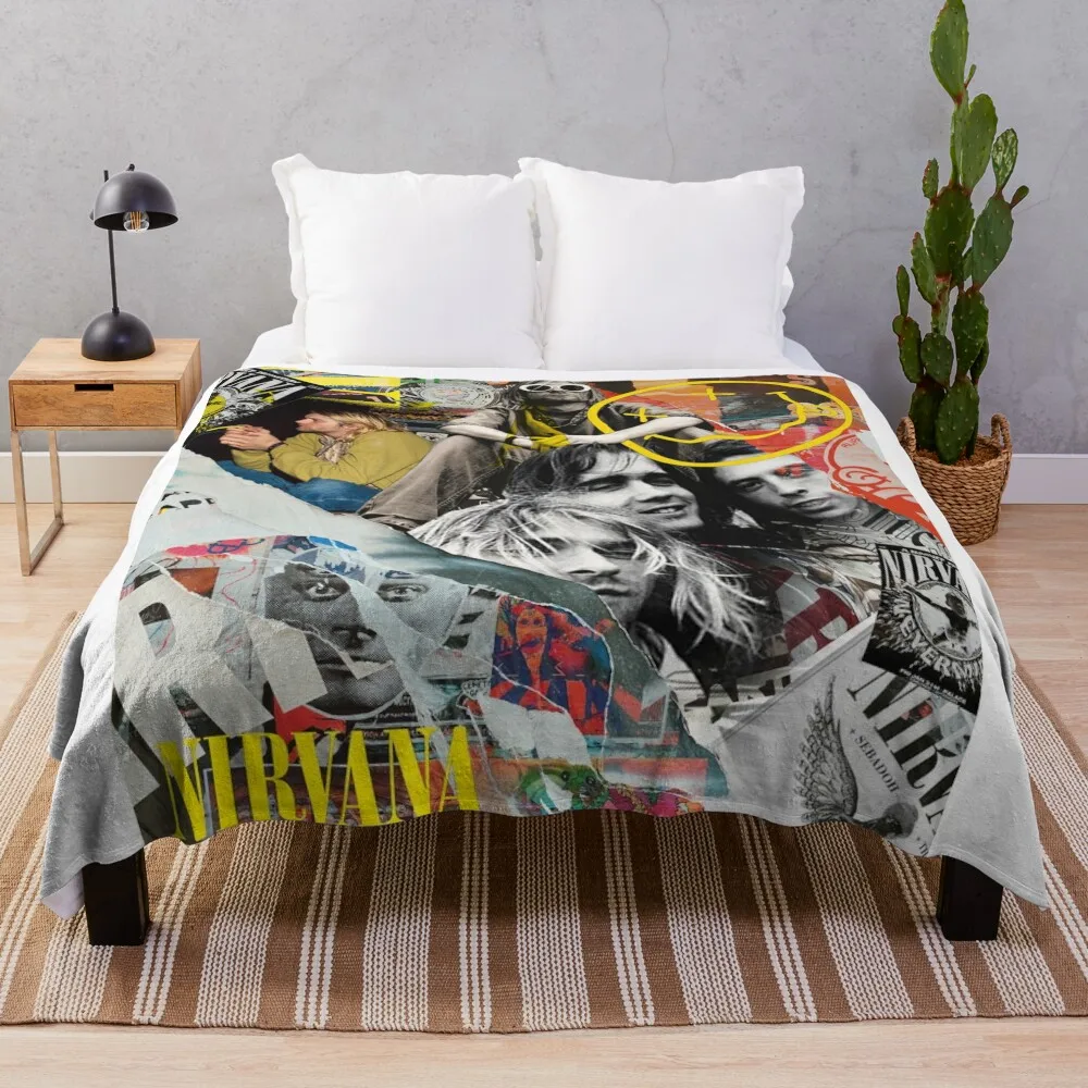 Kurt Cobain Throw Blanket Sofa Summer Beddings Shaggy Comforter Blankets