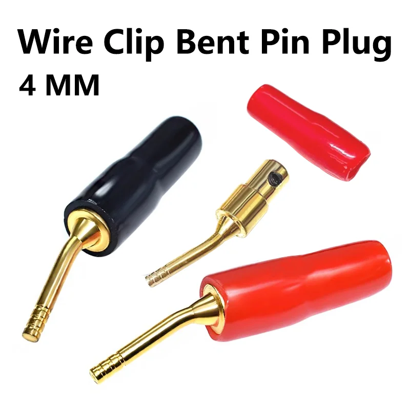 

20PCS/Set 2mm Red Black Banana Bend Pin Plug Connector Wire Cable Banana Screw Sock Audio Plug Adapter Speaker