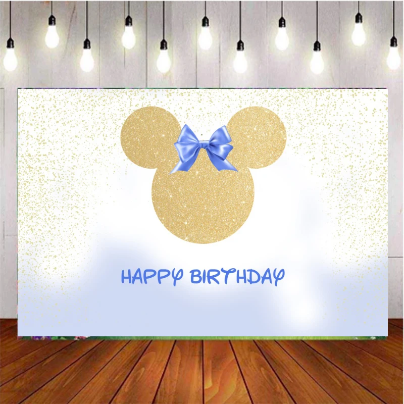 Mickey Head Photo Backdrop Background Photography Baby Shower Boy Birthday Party Props Supplies Photographic Studio Customize