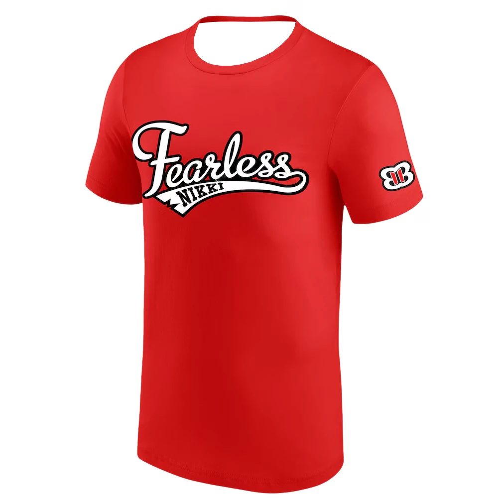 تي شيرت Nikki Bella Fearless برقبة دائرية وأكمام قصيرة تي شيرت رياضي للرجال والنساء ملابس الشارع الخارجية