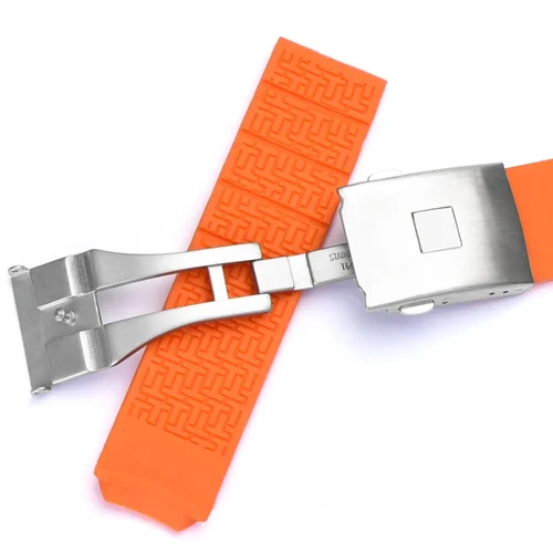 Imagen 2 del producto Correa de silicona para Tissot 1853 Tengzhi t-touch original T013 correa de reloj de goma T047T081T33 correas de reloj impermeables negras y naranjas