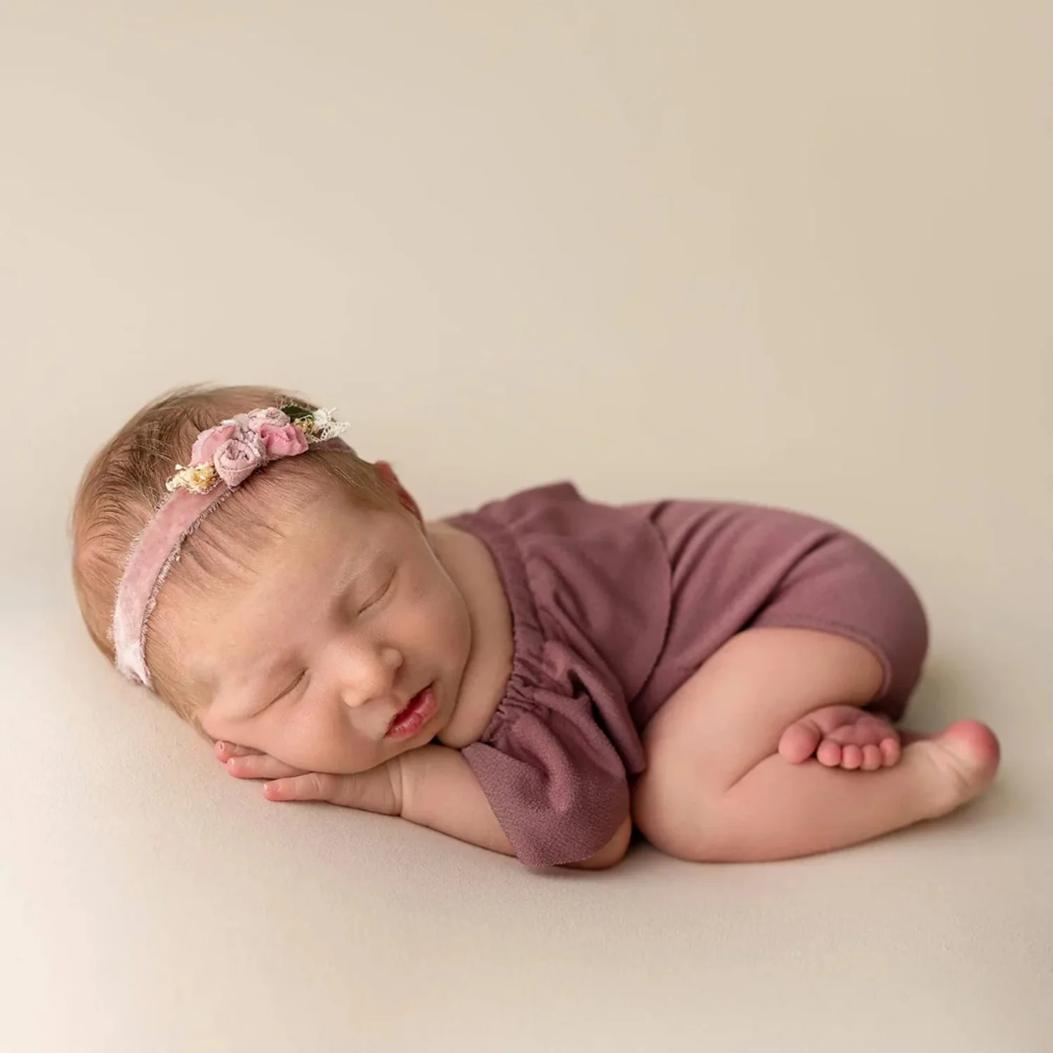 Professional Newborn Baby Photography Outfit for Kids Photo Shoots - Infant Romper with One-Shoulder Design