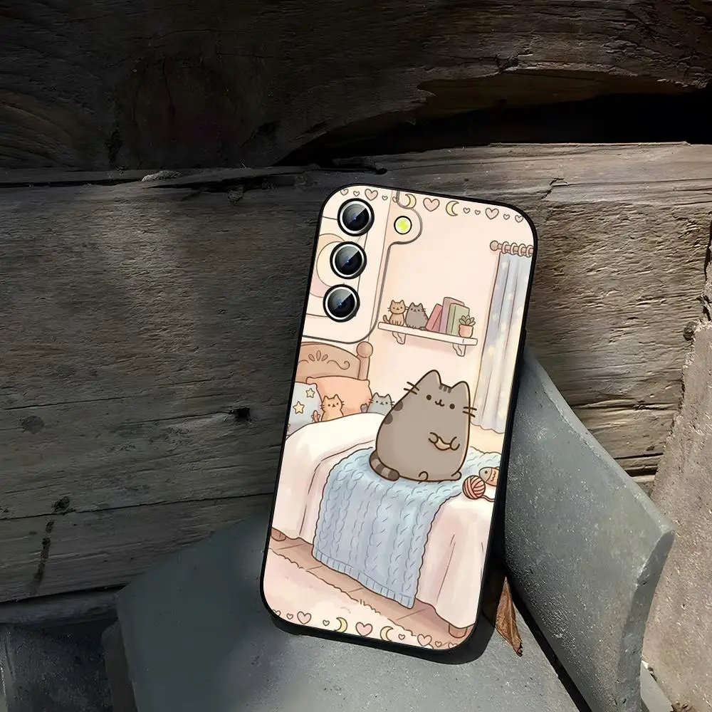 Cute Cat Pusheenes-S Phone Case For Samsung S26 S25 S24 S23 Ultra Fe Plus A57 A37 A17 A16 A26 A36 A56 A15 A25 A35 A55 Black Sof