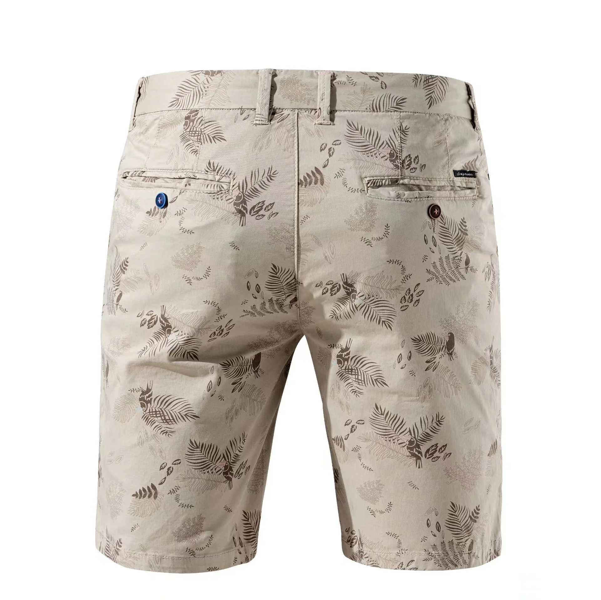 Shorts Men Summer Cotton Middle Waist Male Casual Printed Beach Stretch Short Pants Homme