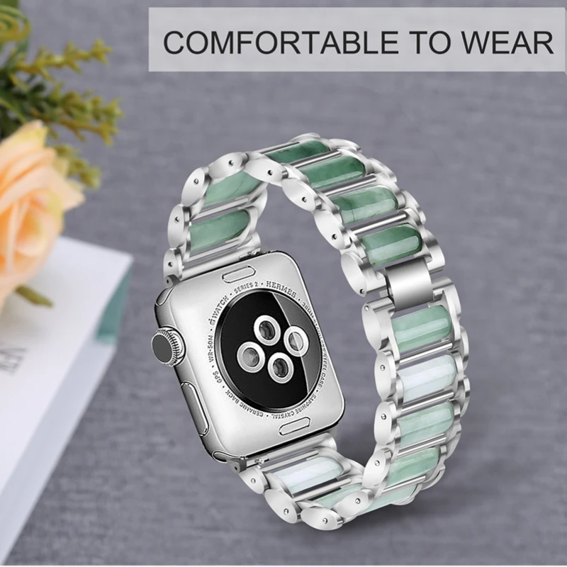 

Emerald Jewellery+Metal Strap For Apple Watch 49mm 45mm 41mm Luxury Bracelet Band iWatch Ultra 8 7 6 5 4 SE 44mm 42mm 40mm Belt