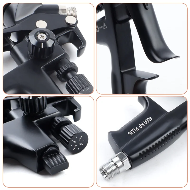 ABZV-RP Pistola a spruzzo di grado industriale 1,3 mm con adattatore e serbatoio misto per riparazione auto, pittura, attrezzatura per spruzzo d'aria con base acqua/olio