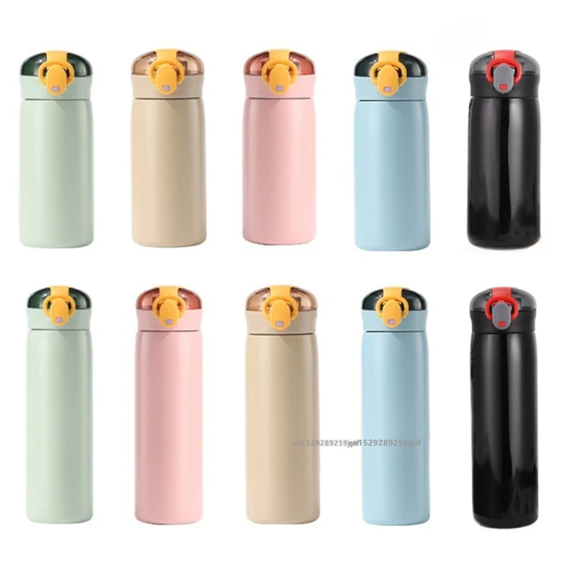 1pc 320/460ML Stainless Steel Thermal Bottle Portable Kids Straw Mug Cold and Hot Thermal Thermos Student Water Bottle view 6