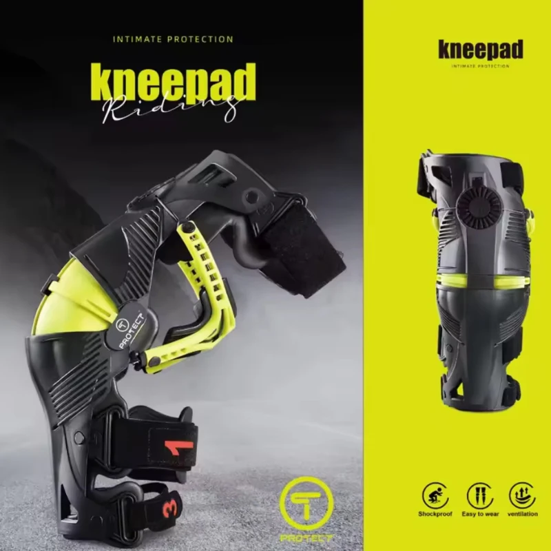 T Brand Motorcycle Protective Kneepad for Off-Road and Highway Riding with Mechanical Leg Protection and Exoskeleton Guards