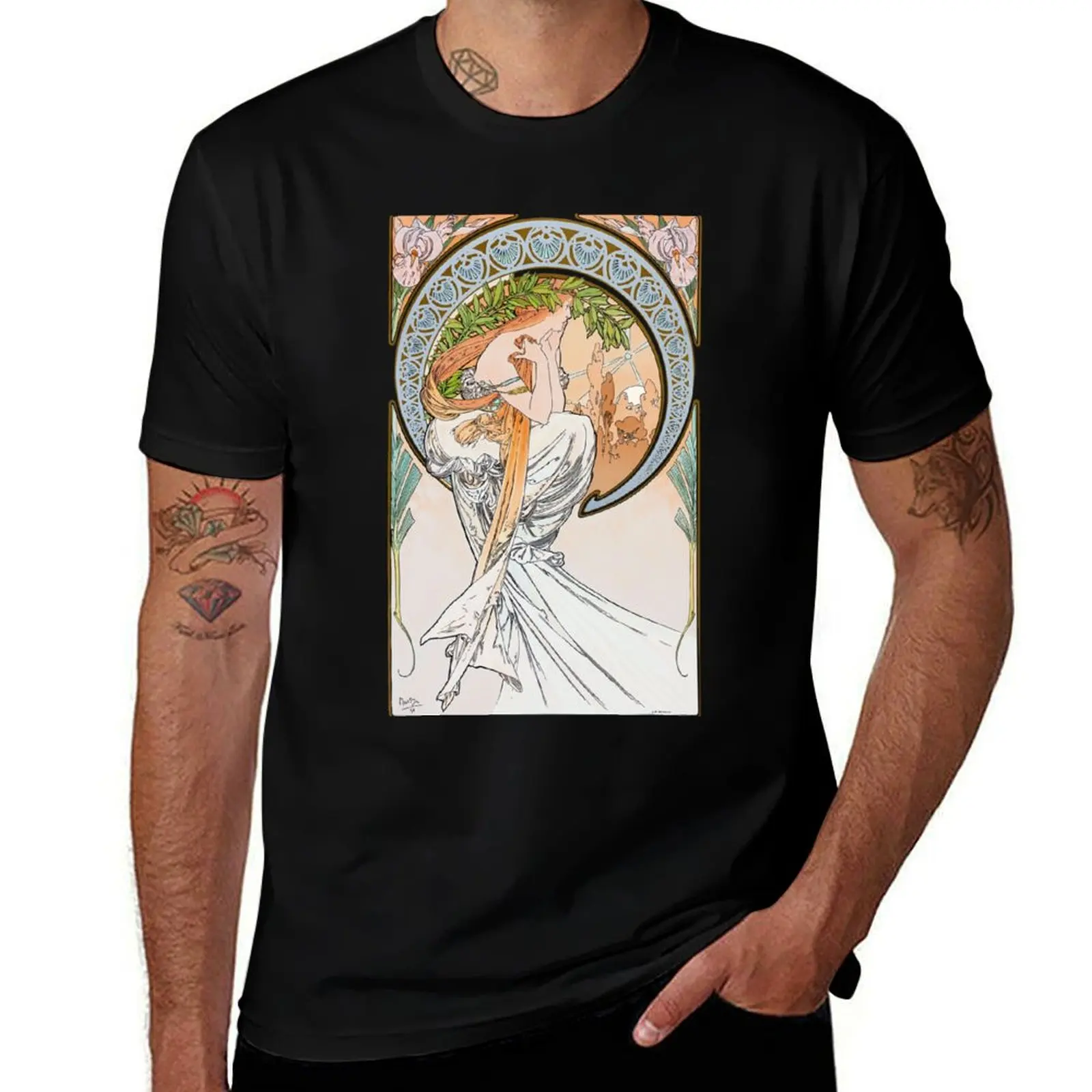 

T-Shirt - man man shirt Alphonse t Poetry, by cotton t Mucha. HIGH DEFINITION graphic shirt The Arts