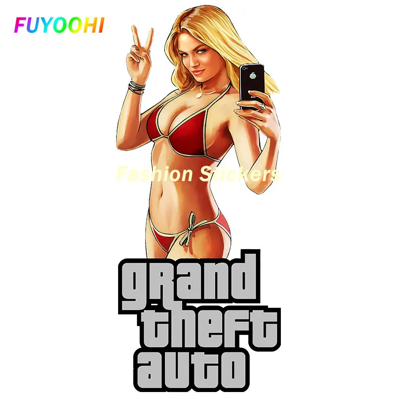 FUYOOHI pegatinas y accesorios de calcomanías GTA Grand Theft Auto, logotipo de SAN Claus, pegatinas de vinilo para coche, pegatinas decorativas