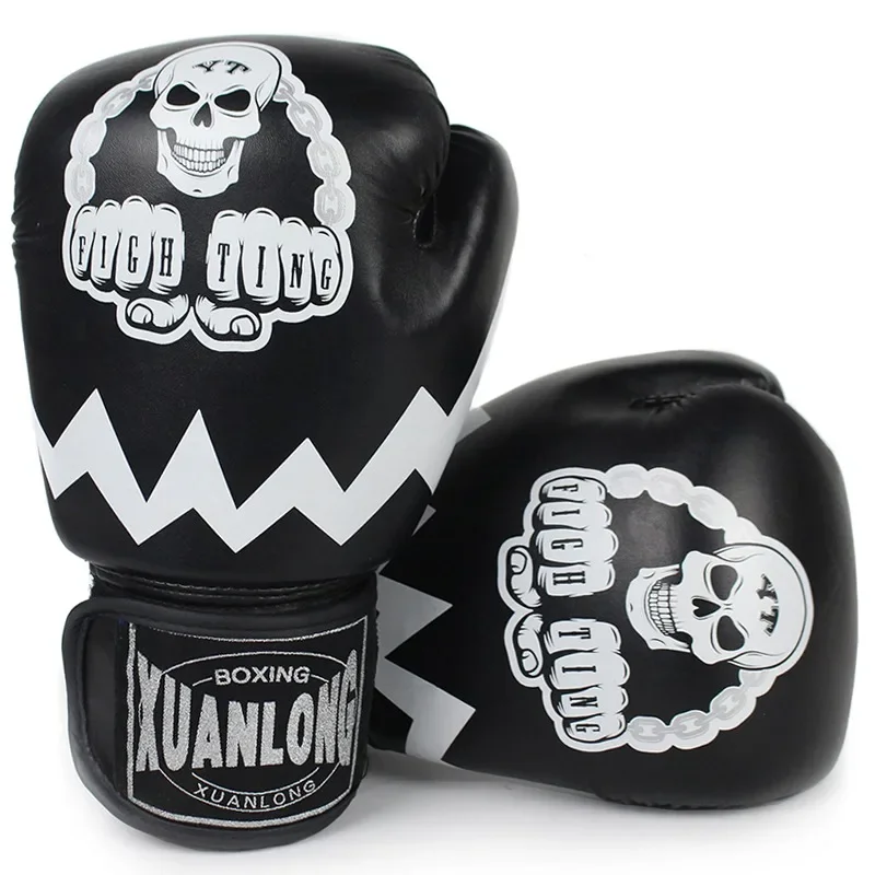 Personality Skull MMA Boxing Gloves for Men Adult Kick Boxing Gloves Boys Sanda Fighting Punching Gloves Muay Thai Mitten