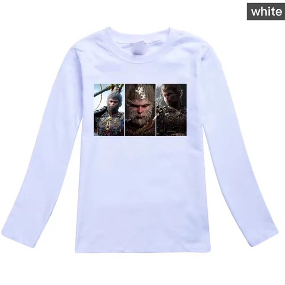 Spring/Autumn Black Myth Wukong Game Kids long Sleeve T-shirt Boys Clothes Cotton T-shirt Fashion Children's Clothing