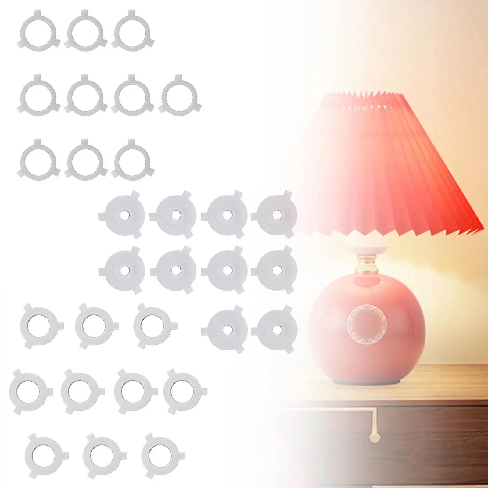 

10Pcs Lamp Shade Reducer Rings Lamp Rings Light Shade Replacement Parts Lightweight Sturdy Converters Adapter Rings Washer