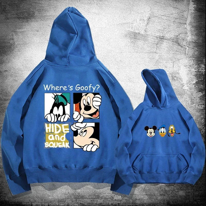 Disney Mickey Mouse Hooded Sweatshirt for Men and Women of The Same Youth Tide Brand Loose Shoulders Long Sleeves Top