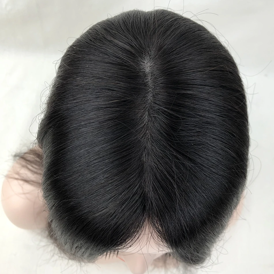 Injection Skin Base Hair Topper Human Hair For Women Clips In Hair Pieces 14×16cm 16×18cm Dyeable Natural Color For Hair Loss