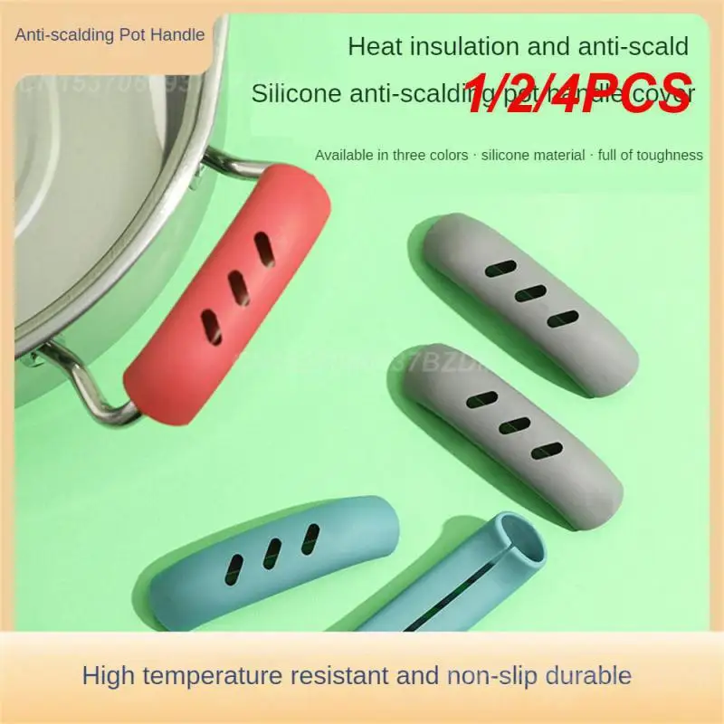 1/2/4PCS Heat Insulated Pot Gloves High Temperature Resistance Not Easily Deformed Silicone Insulated Pot Handle Non-slip