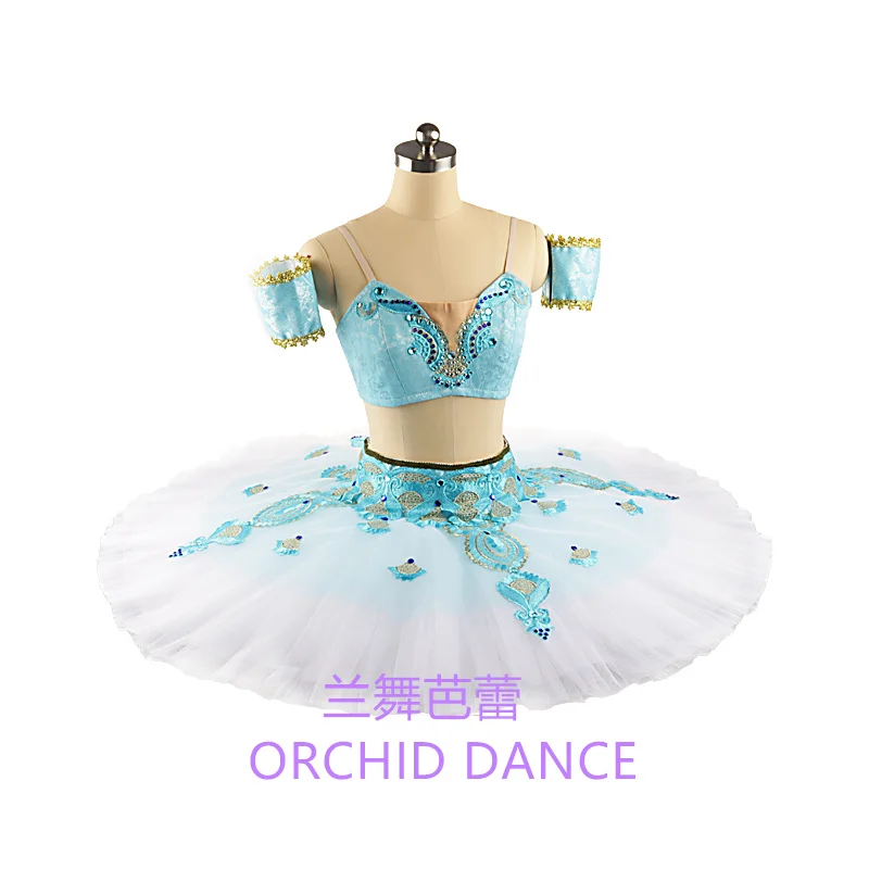 Show Waist Performance Wear High Quality Professional  Adult Girls Sky Blue Ballet Tutu Costumes