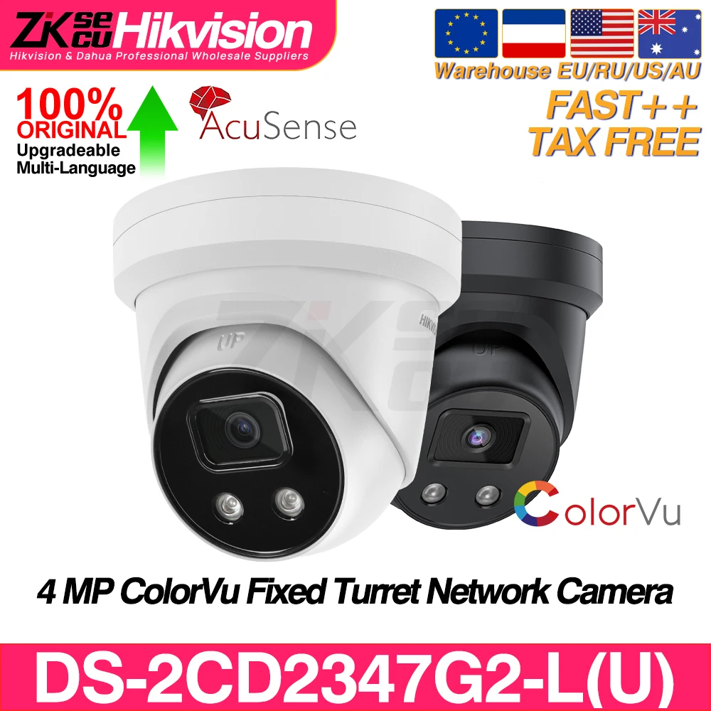 

Hikvision DS-2CD2347G2-LU 4MP Fixed Turret ColorVu F1.0IP Camera Acusense Face Capture Built-in Mic SD Slot POE IP67 CCTV Camera