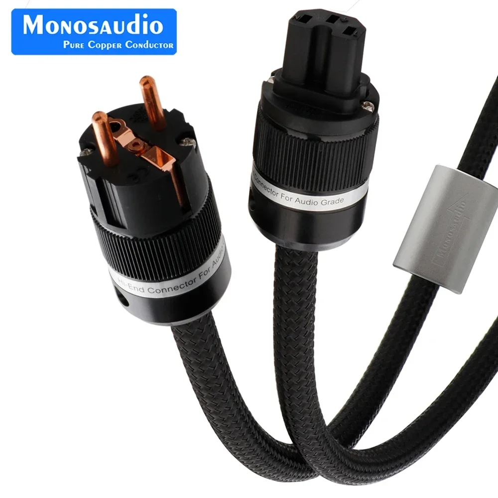 Monosaudio Tsunami Series P903 AC Schuko Power Cable Audiophile EU Power Cable with Pure Copper IEC Connector HIFI Power Cable