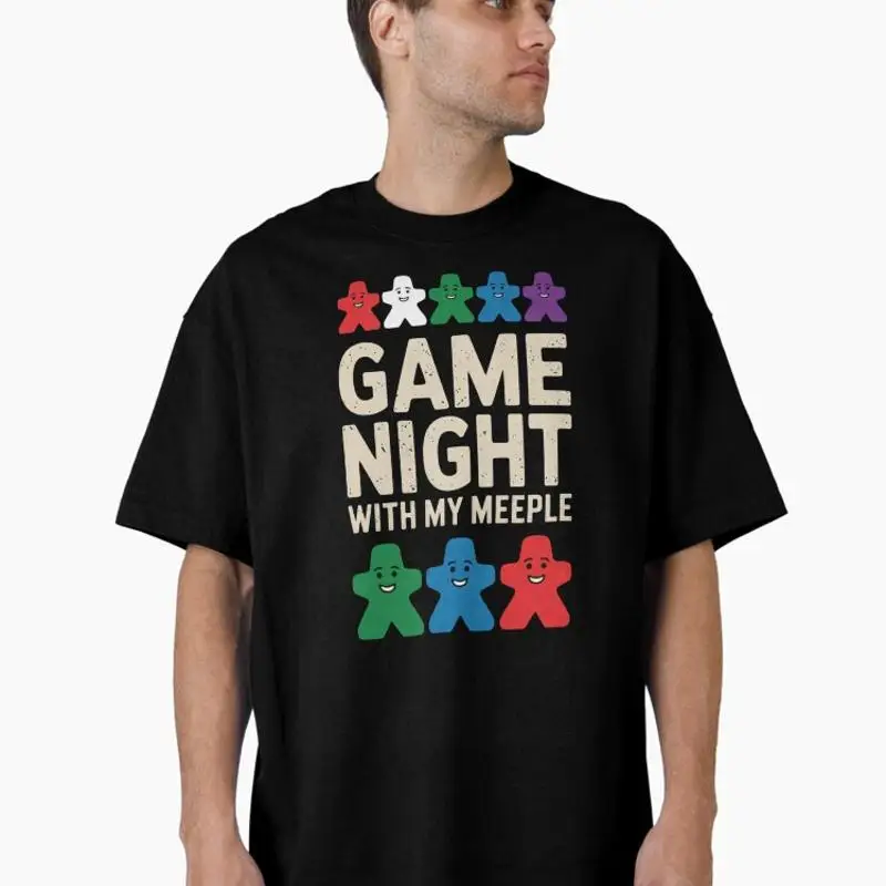 Game Night With My Meeple Board Game Player Oversized T-Shirt