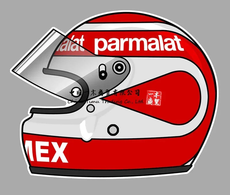 N. PIQUET helmet left Sticker gauche for parmalat car decal